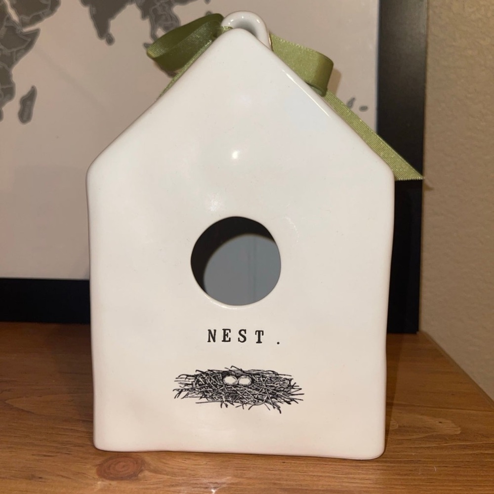 Rae Dunn m exclusive nest square birdhouse m stamped OG VHTF
